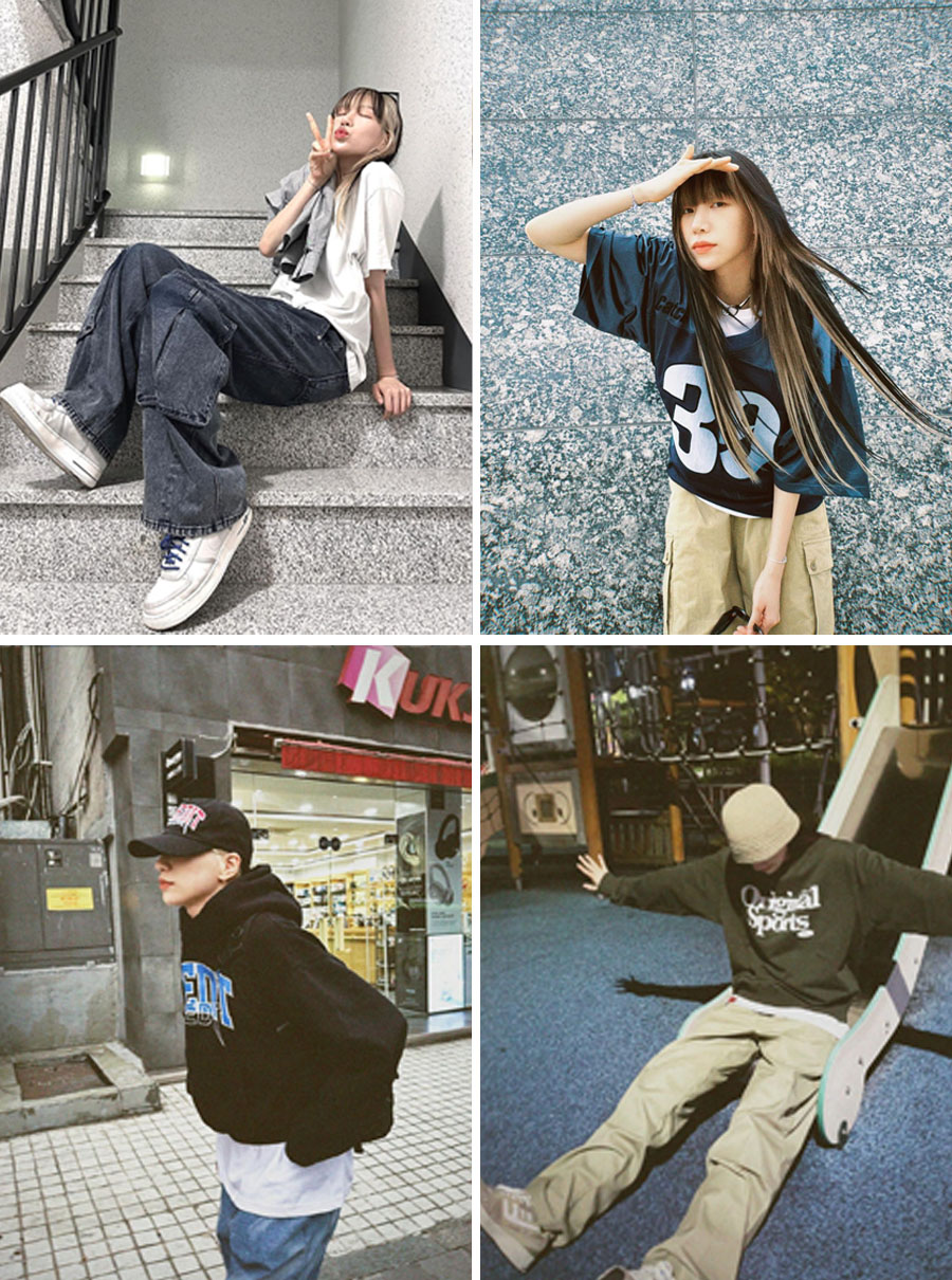 댄서 바다의 인스타그램 속 오버핏 룩