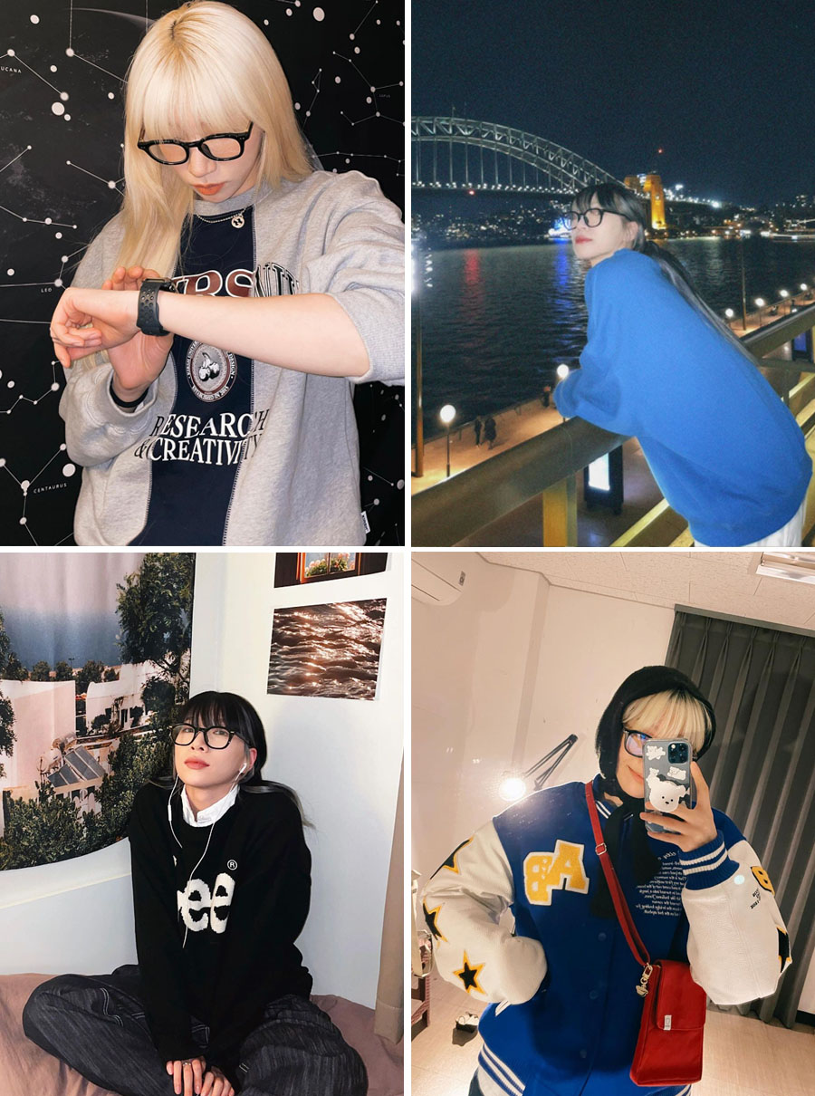 댄서 바다의 인스타그램 속 안경 룩