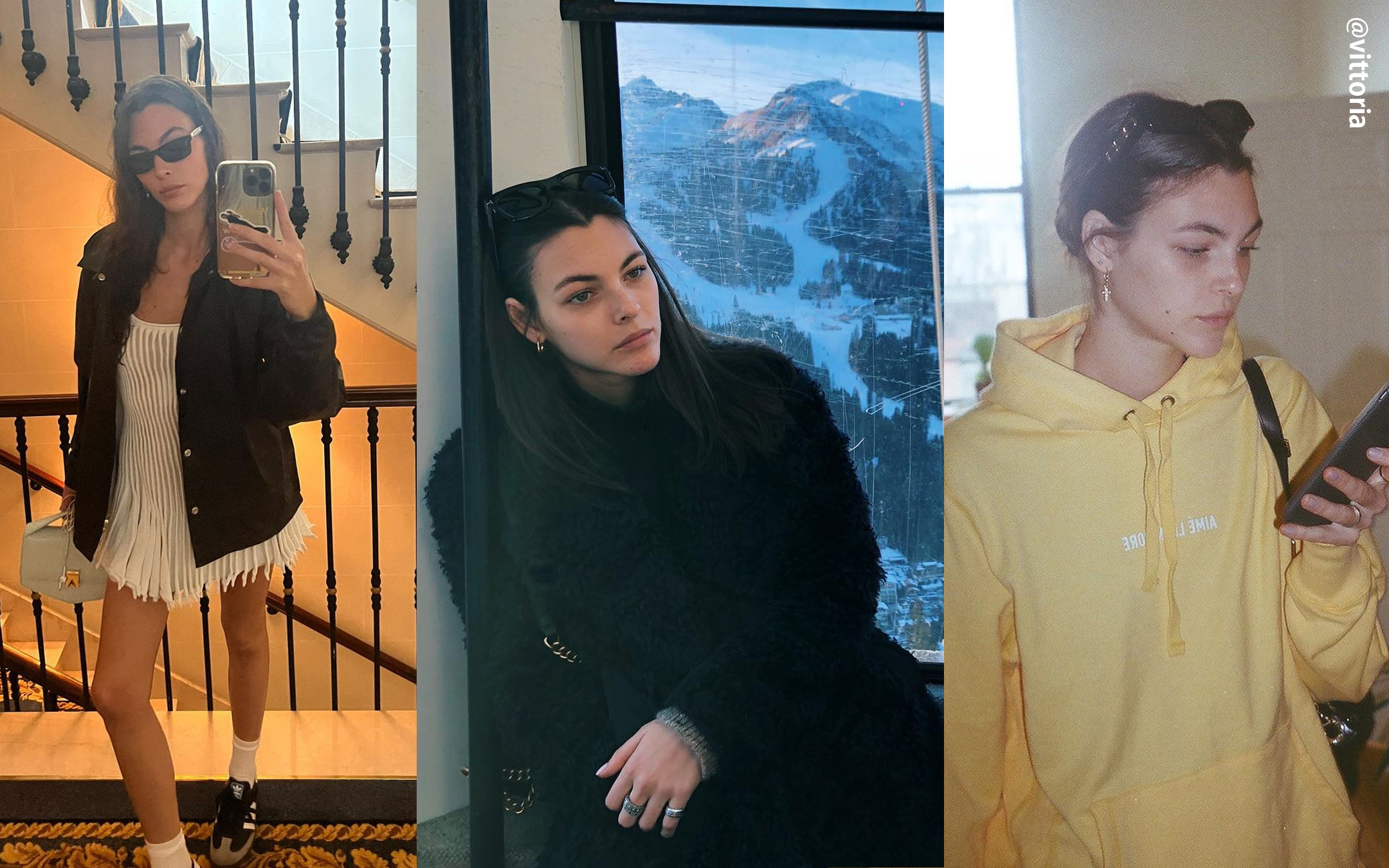 선글라스를 쓰고 있는 비토리아 세레