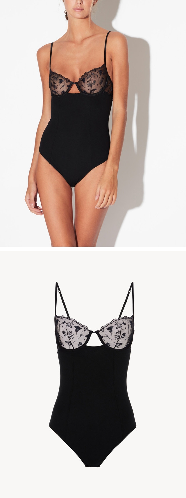 란제리 브랜드 라펠라의 미드나잇 보타니카 오닉스 보디 수트