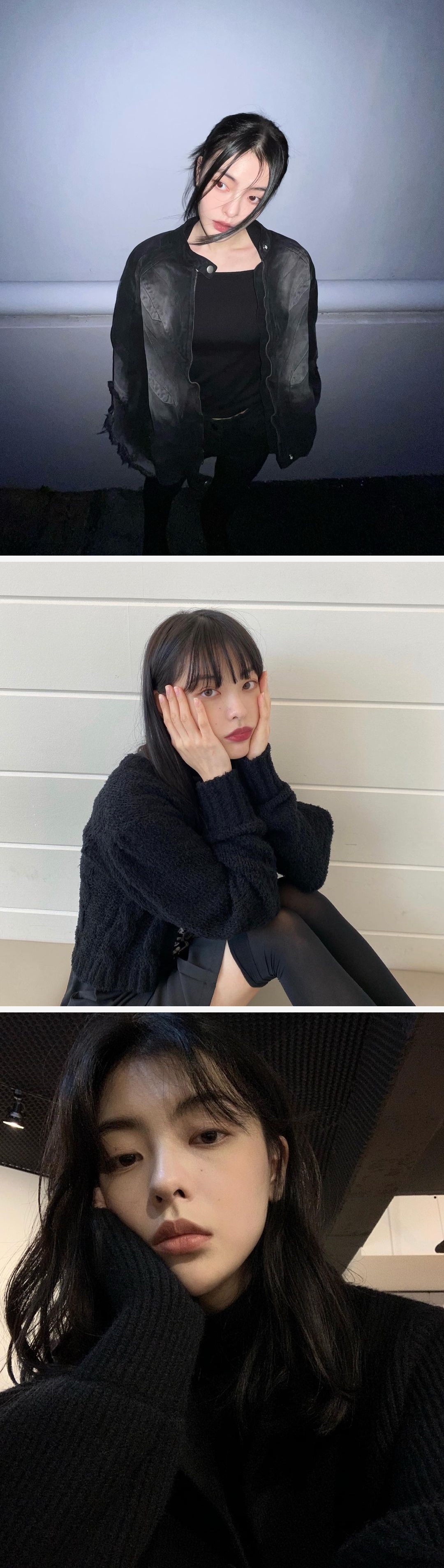 배우 배강희의 올블랙 스타일링