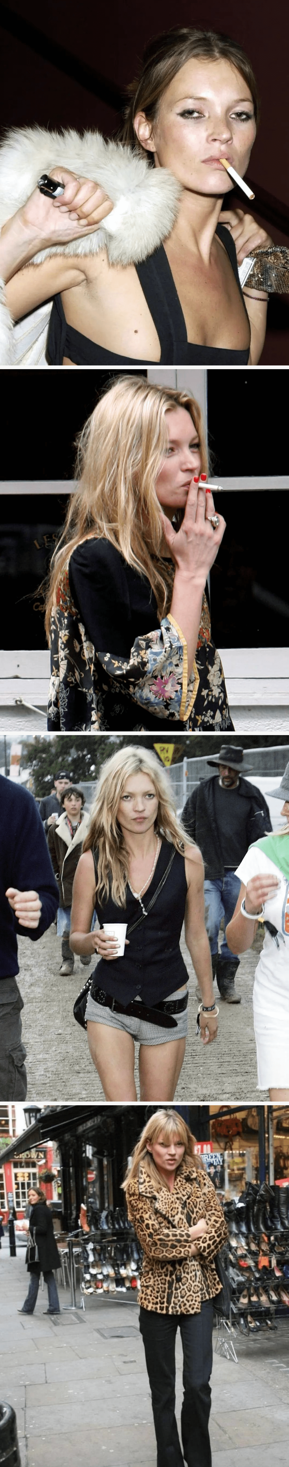 케이트모스의 퇴폐적인 헤로인 시크 스타일링