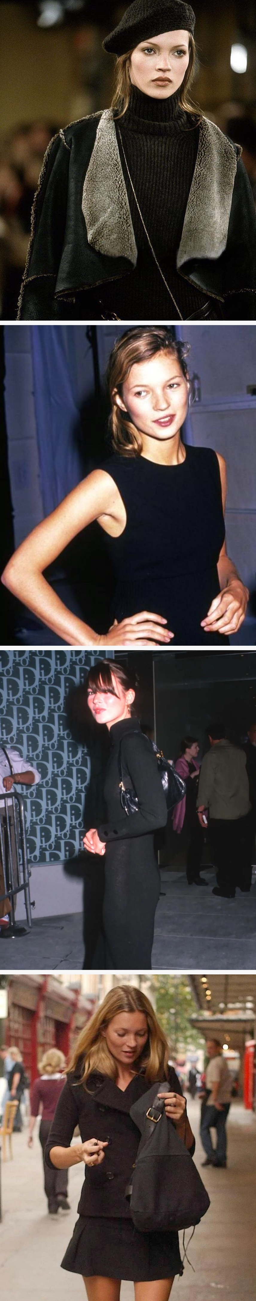 케이트 모스의 올블랙 스타일링