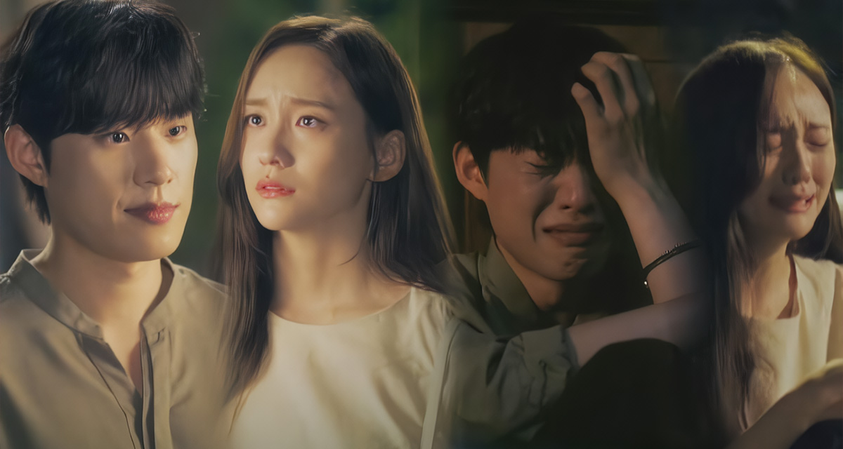 슬픈표정의 남녀 