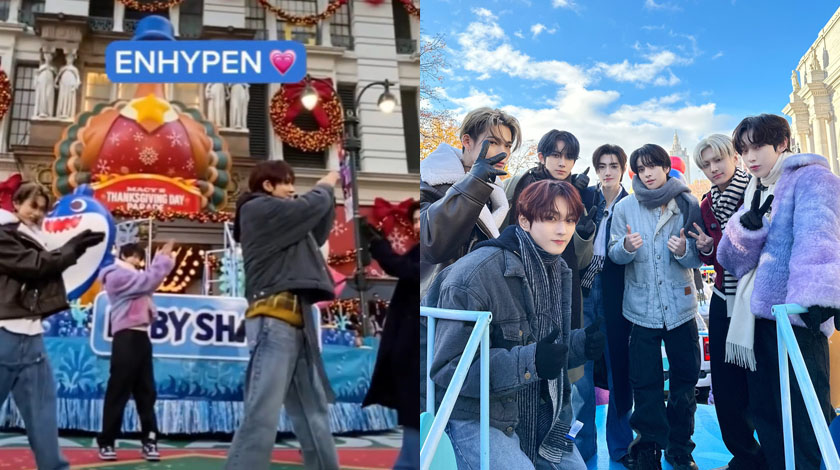 메이시스 퍼레이드에 참여한 엔하이픈