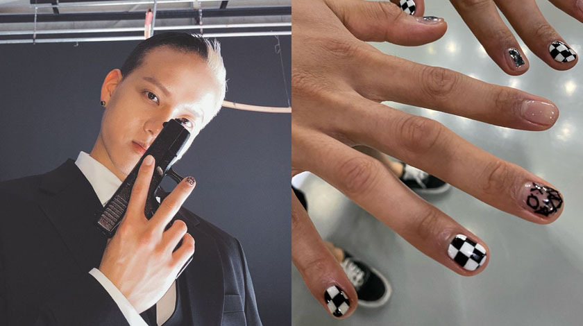 프니엘 블랙 화이트 네일