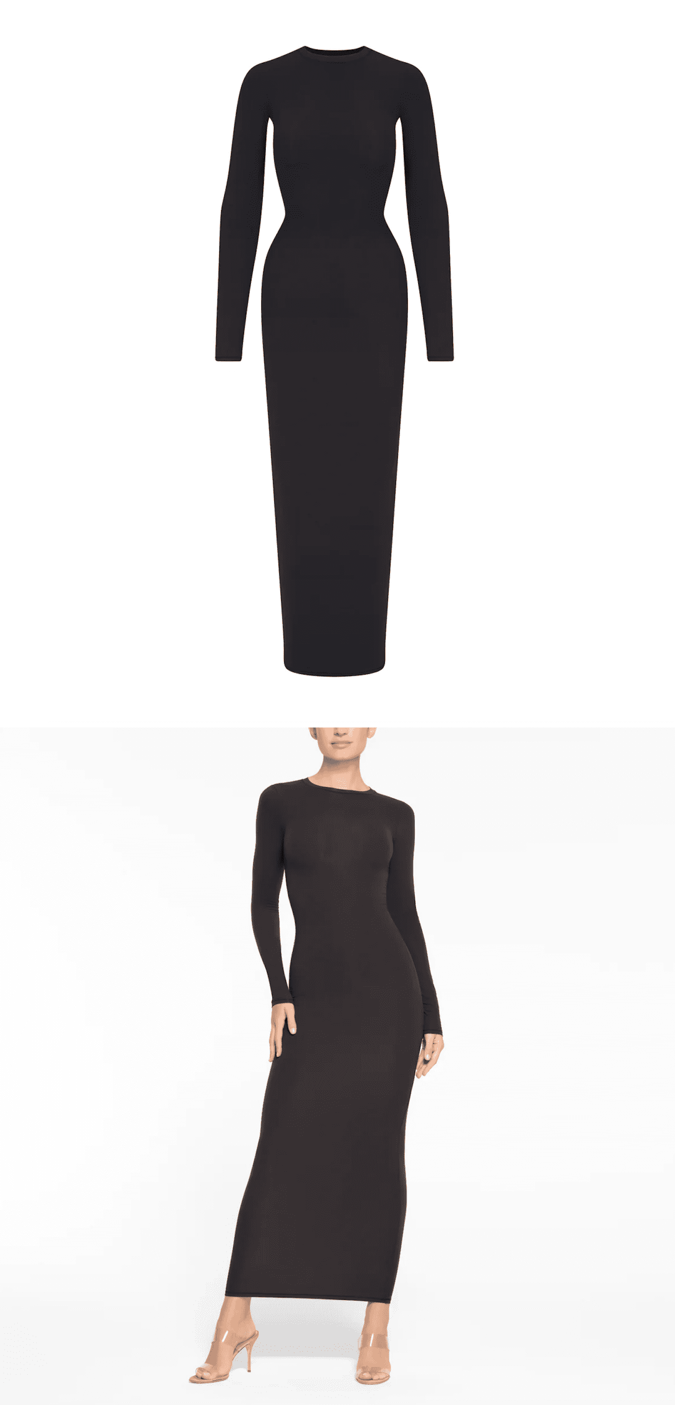 스킴스 크루넥 롱슬리브 드레스