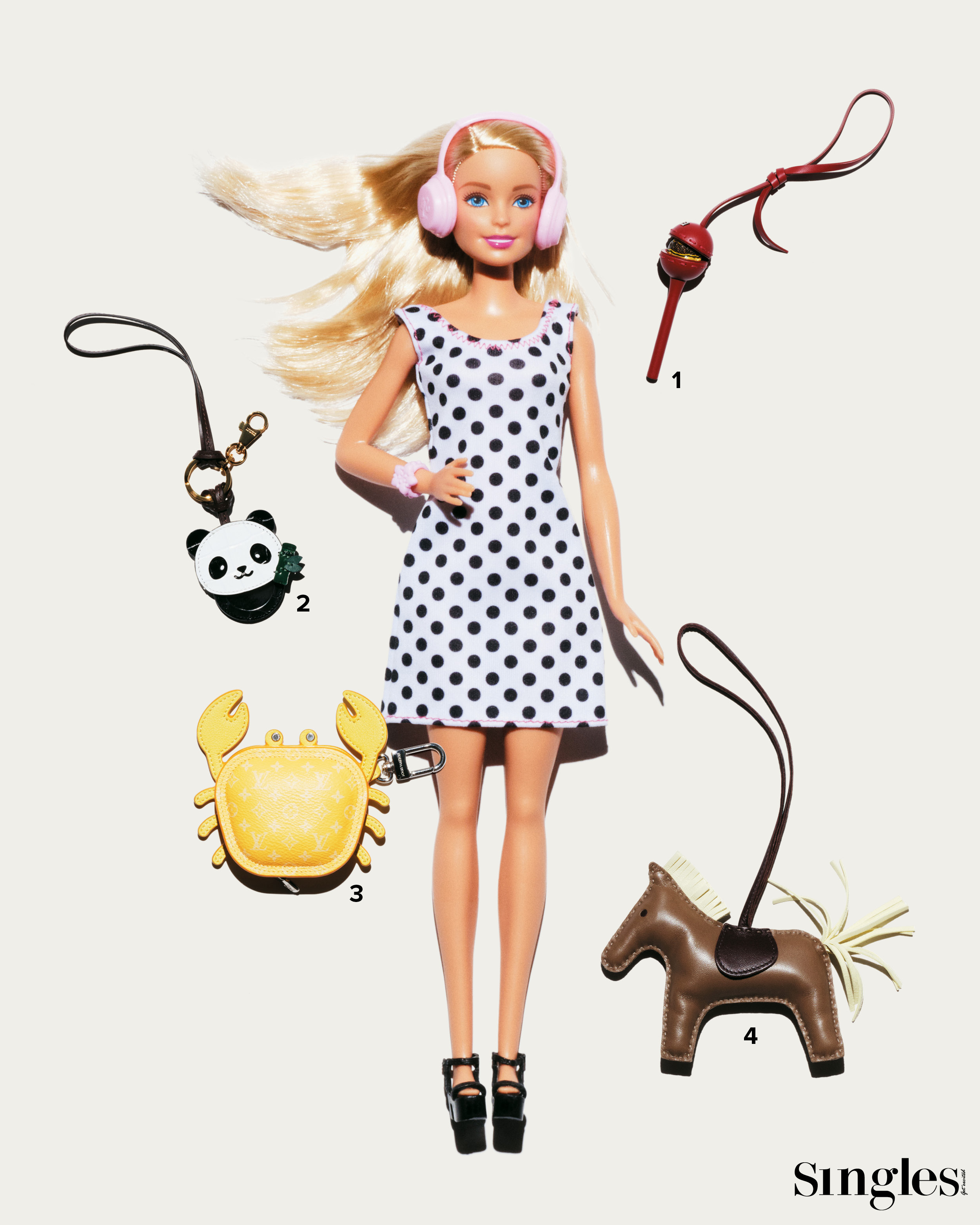 백 참, 펜디, 콜롬보, 루이 비통, 에르메스