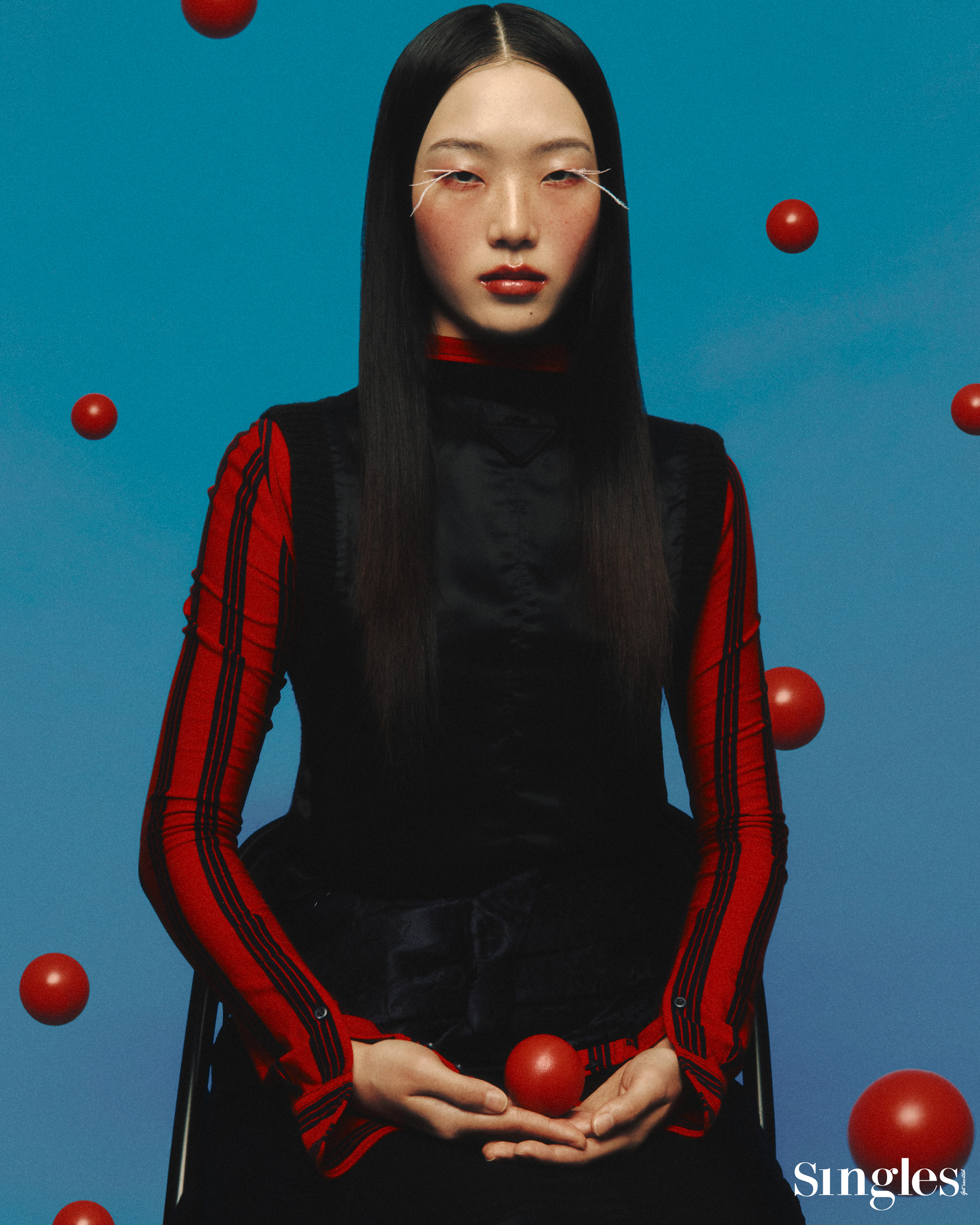 싱글즈 패션 화보, 라이징 모델, 프라다