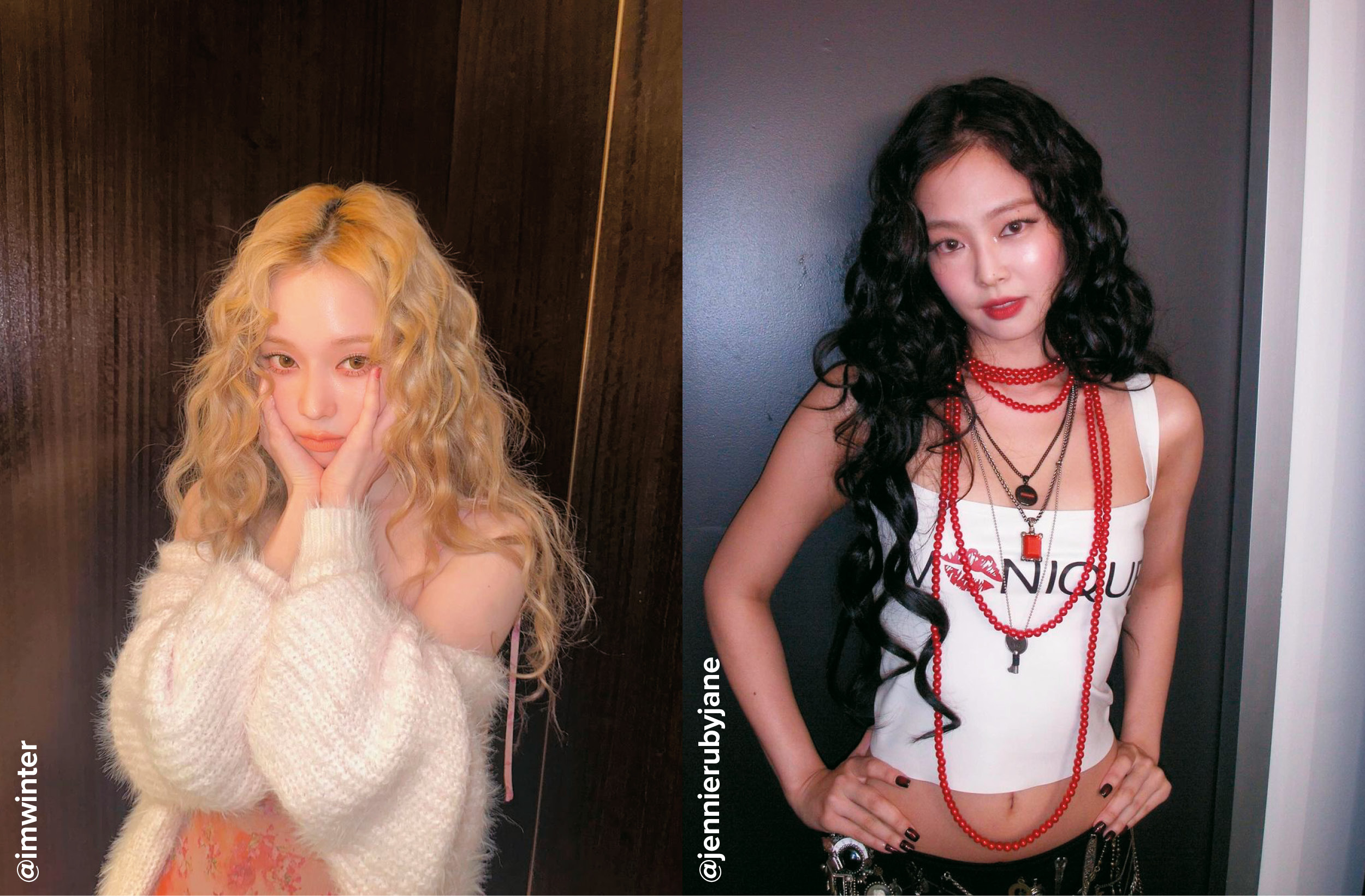 뷰티, 헤어, 베이비 펌, 에스파, 윈터, 제니, 블랙핑크