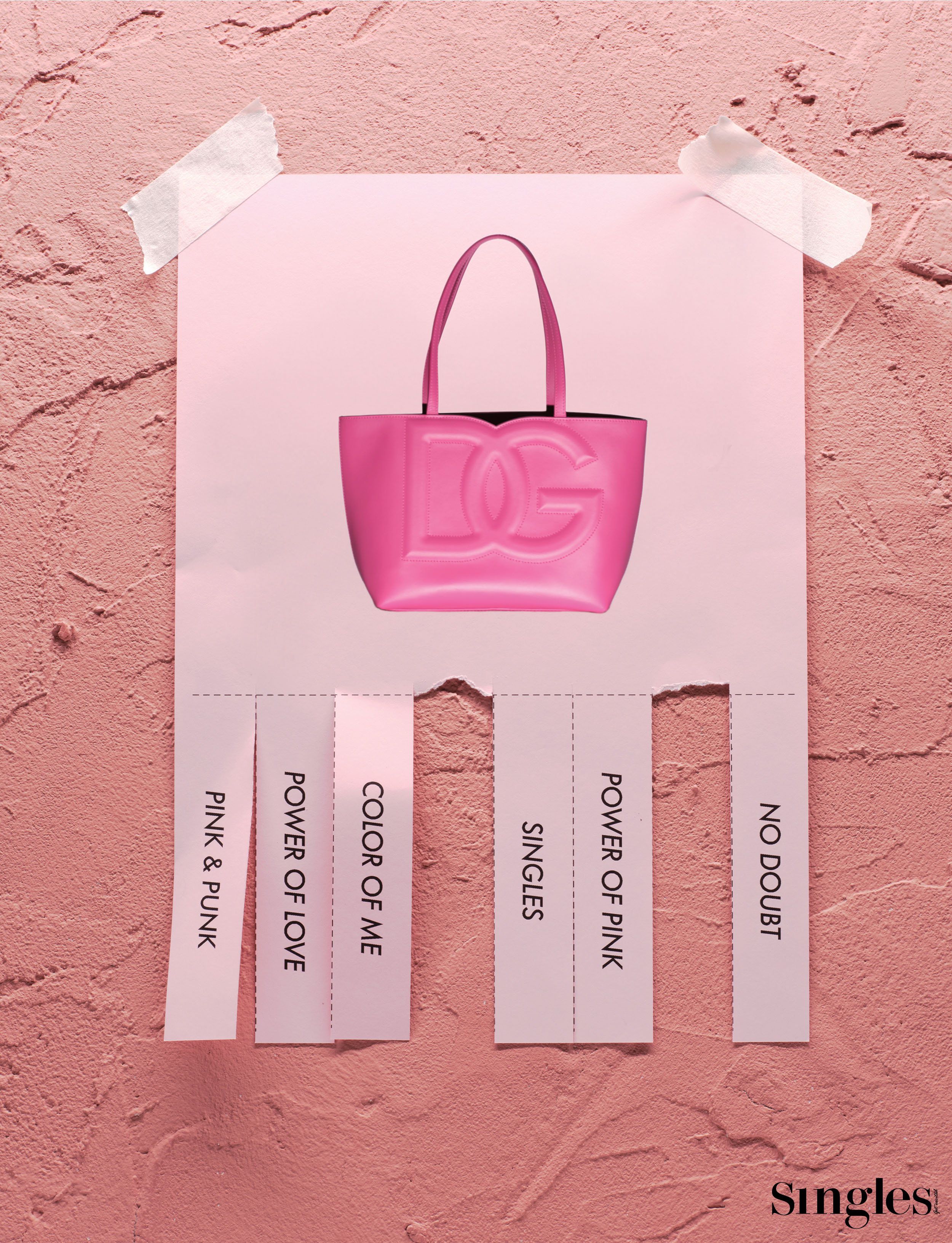 돌체앤가바나 핑크 로고 쇼퍼백