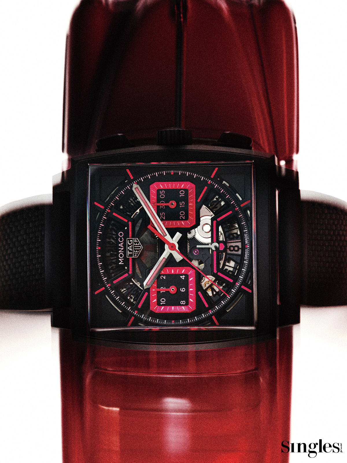  태그호이어 스켈레톤 핑크 워치