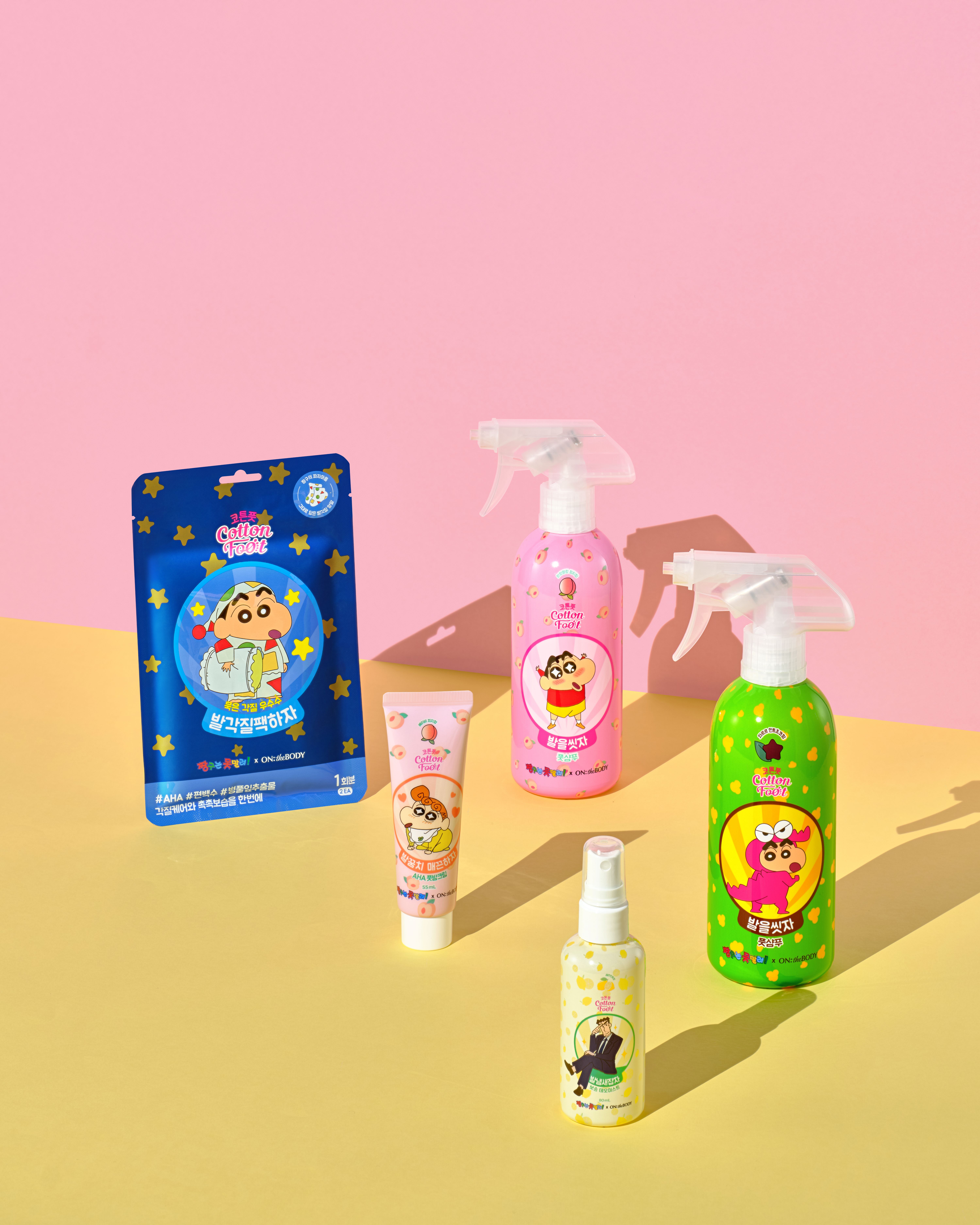온더바디 코튼풋 짱구 에디션 5종