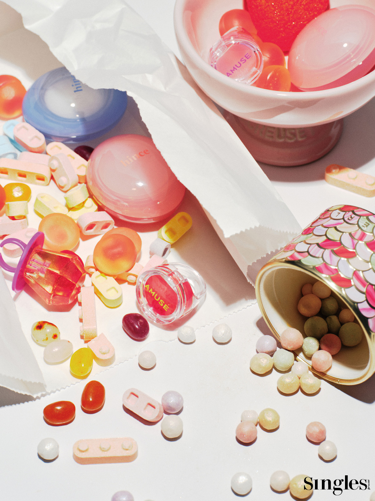 힌스 로 글로우 듀이 볼, 어뮤즈 반지 립밤,겔랑 메테오리트 라이트 리빌링 펄 오브 파우더 02 로즈 