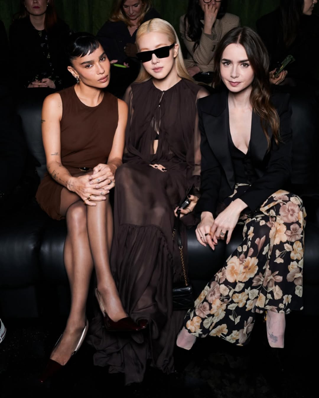 생로랑 쇼에서 만난 조 크라비츠, 로제, 릴리콜린스