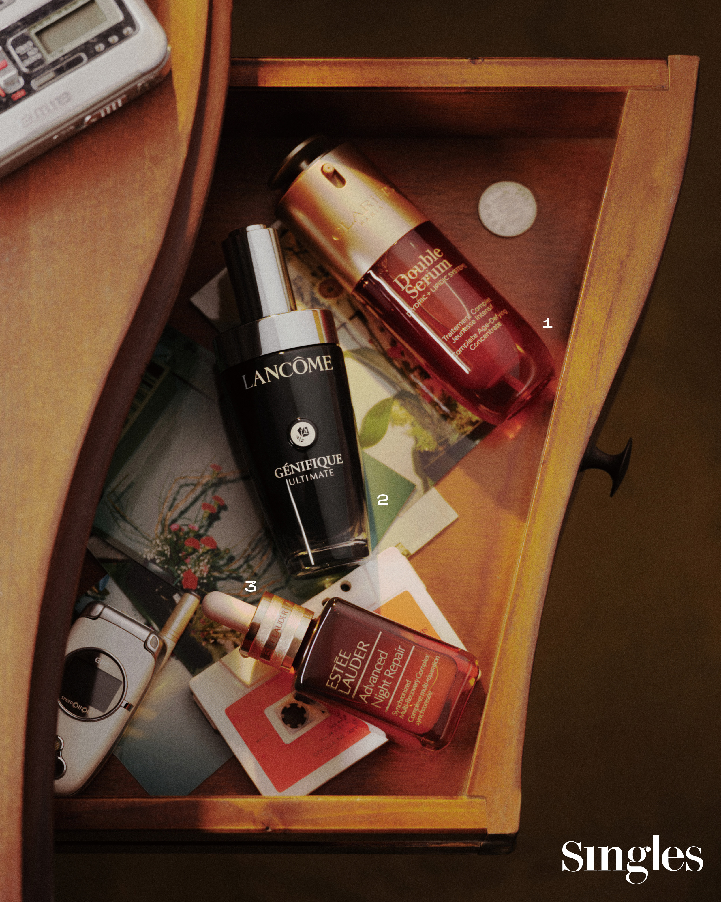 클라랑스 더블세럼 G9, 랑콤 제니피끄 얼티미트 세럼, 에스티 로더 어드밴스드 나이트 리페어 싱크로나이즈드 멀티-리커버리 콤플렉스