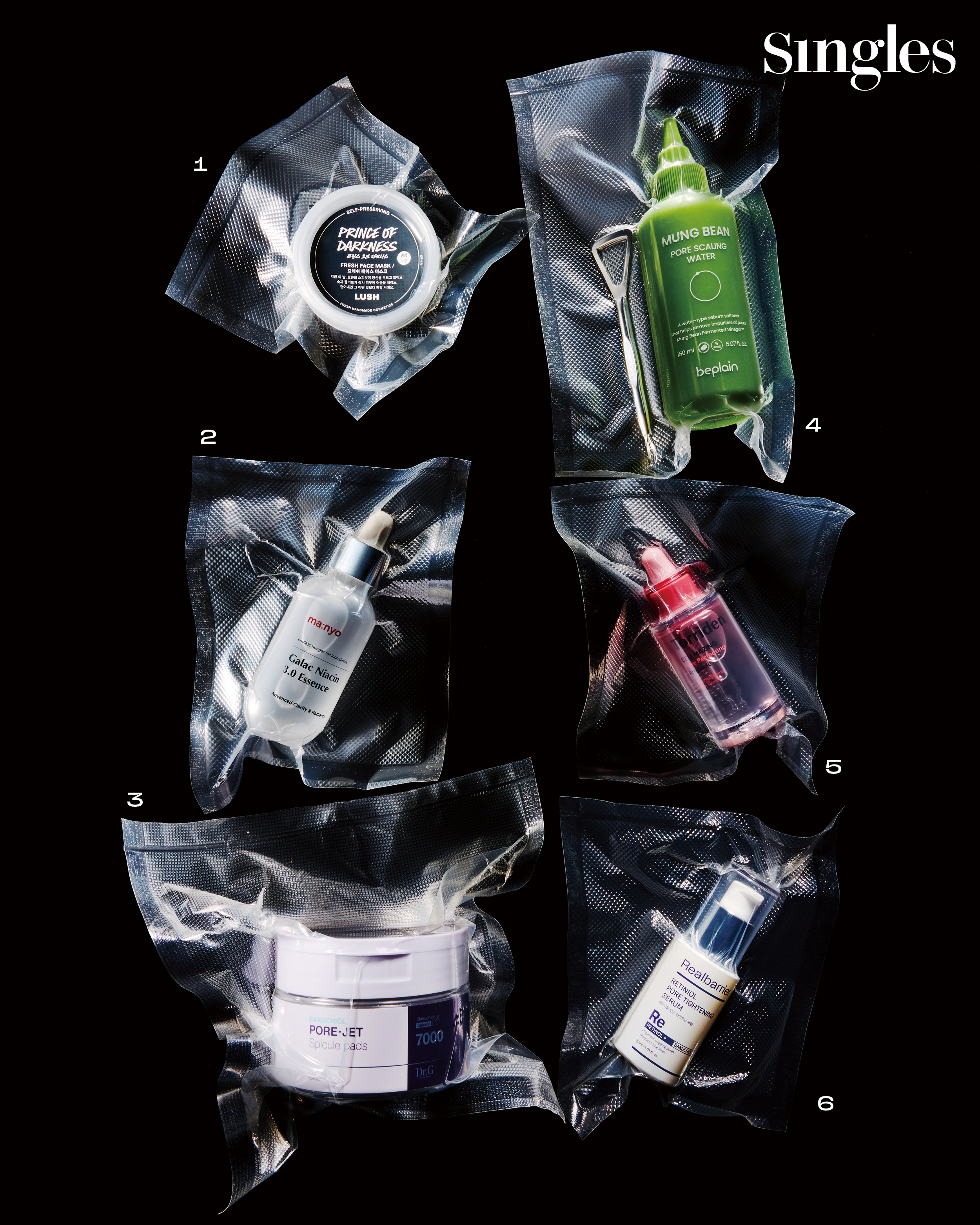 프린스 오브 다크니스, 녹두 모공 스케일링 워터 기획 세트, 갈락 나이아신 3.0 에센스, 셀메이징 저분자 콜라겐 모공 탄력 앰플, 바쿠치올 포어젯 스피큘 패드, 레티니올 모공 타이트닝 세럼