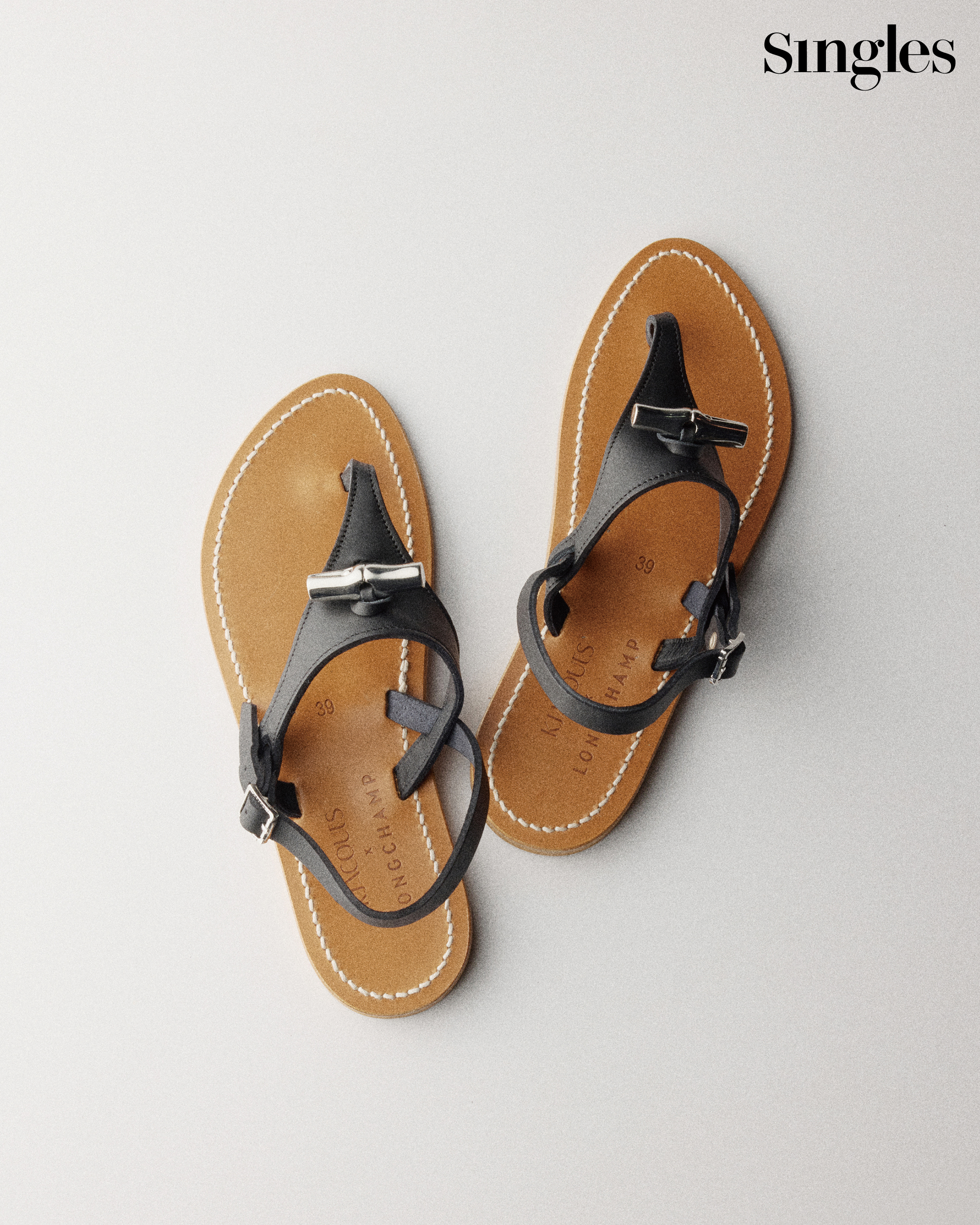 롱샴 x 케이자크 태닝 레더 샌들