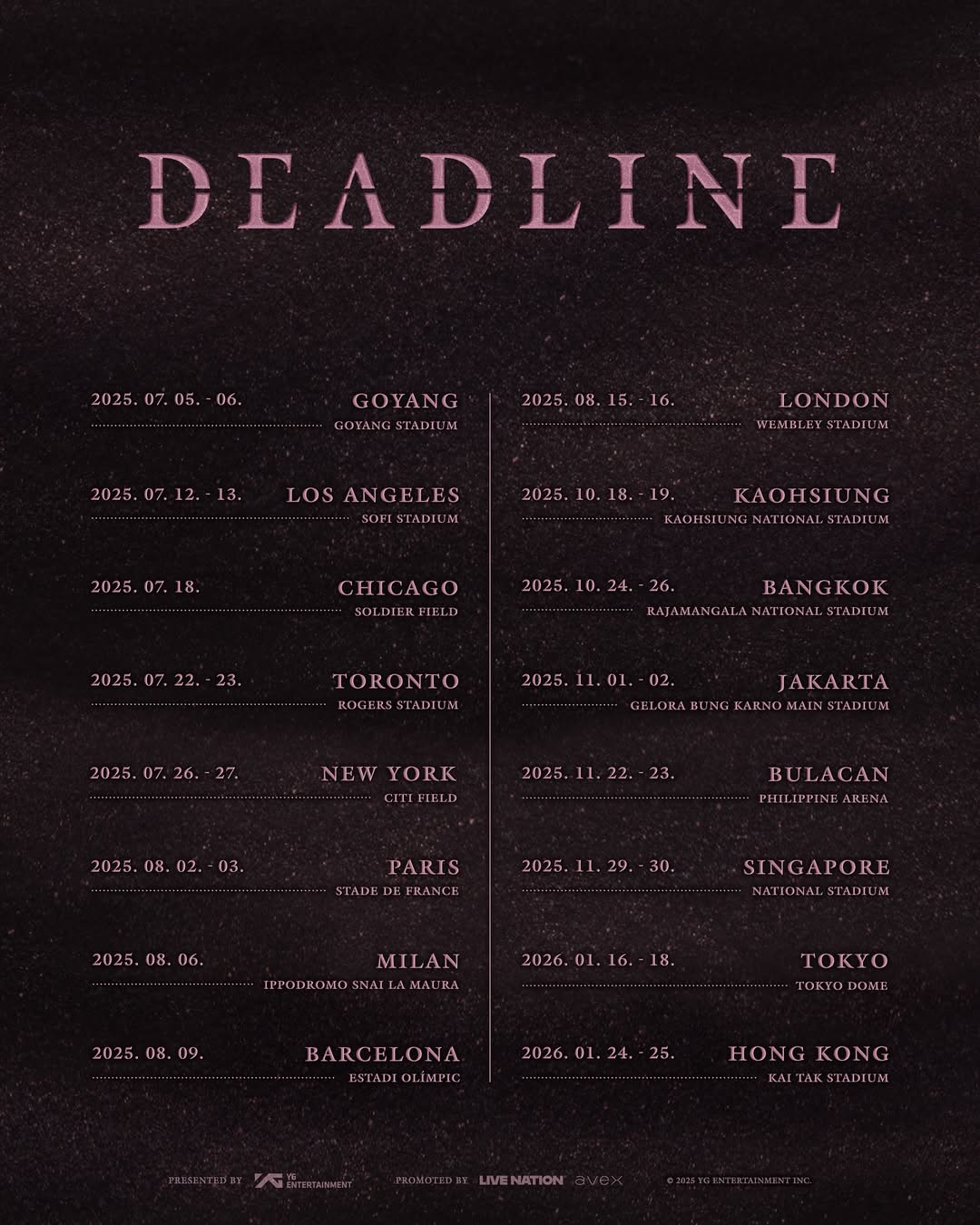 블랙핑크의 월드투어 ‘DEADLINE’