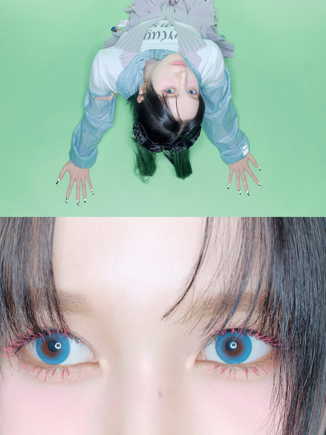 트와이스 미나의 컬러 렌즈와 메이크업