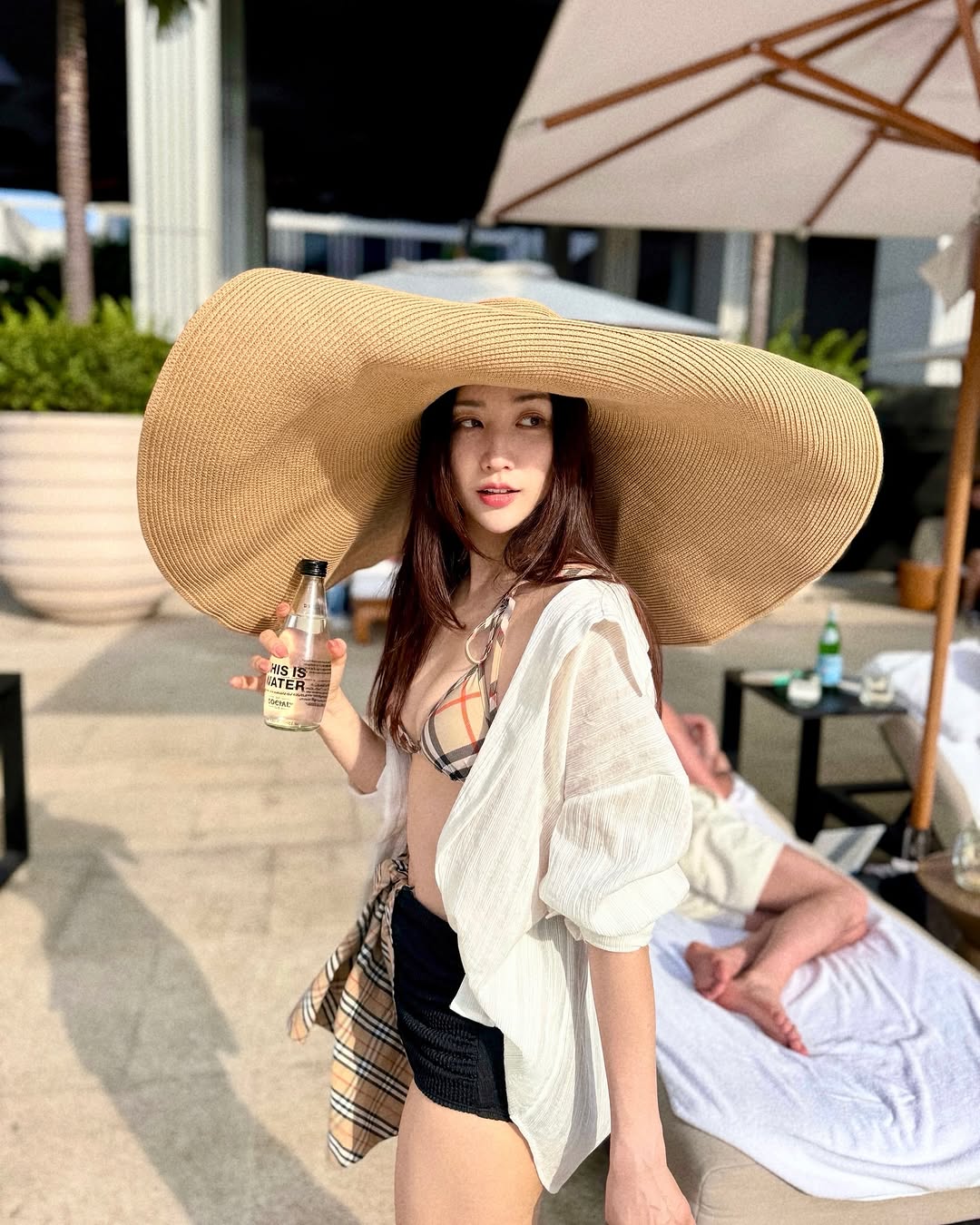 박하선 버버리 노바 체크 비키니 