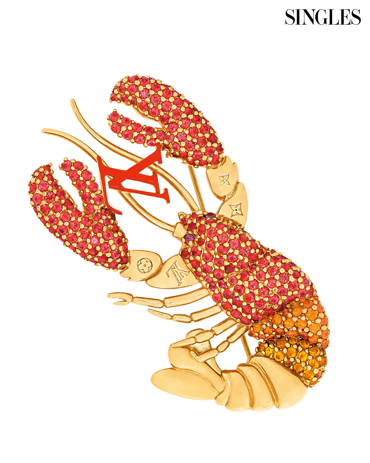 루이비통의 랍스터 모양의 브로치