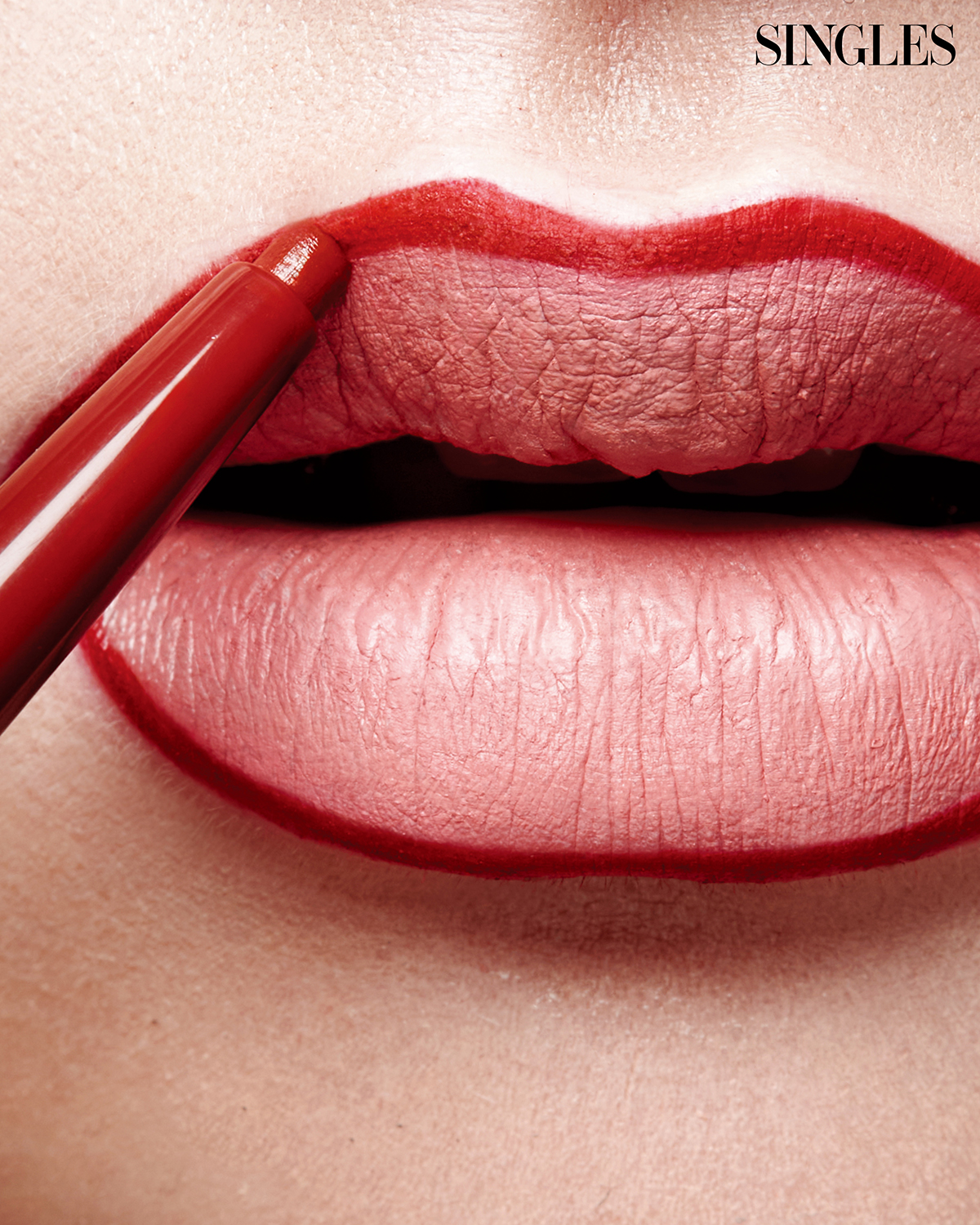 컨투어링 립 메이크업. 립, 메이크업, 