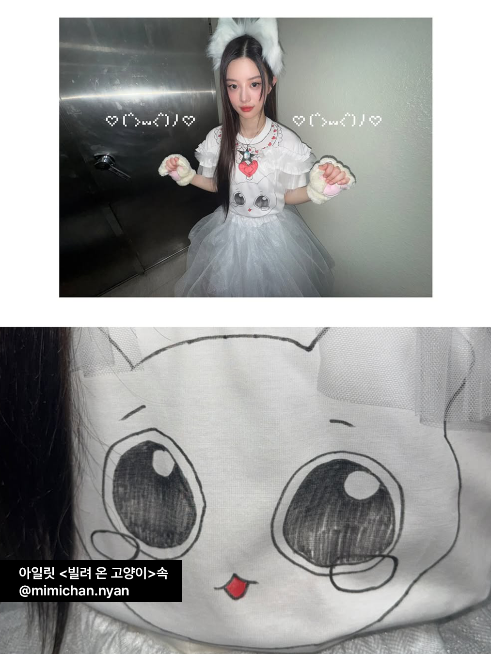 아일릿(@illit_official) 빌려 온 고양이 무대의상 제작한 이미미(@mimichan.nyan)