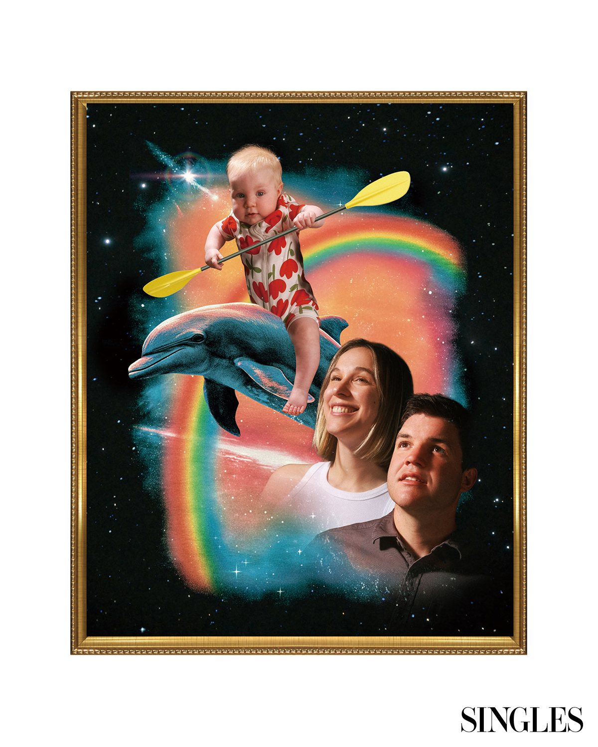 ⓒ Bora’s Photo Shop, 돌고래 위에 올라탄 아기와 가족.