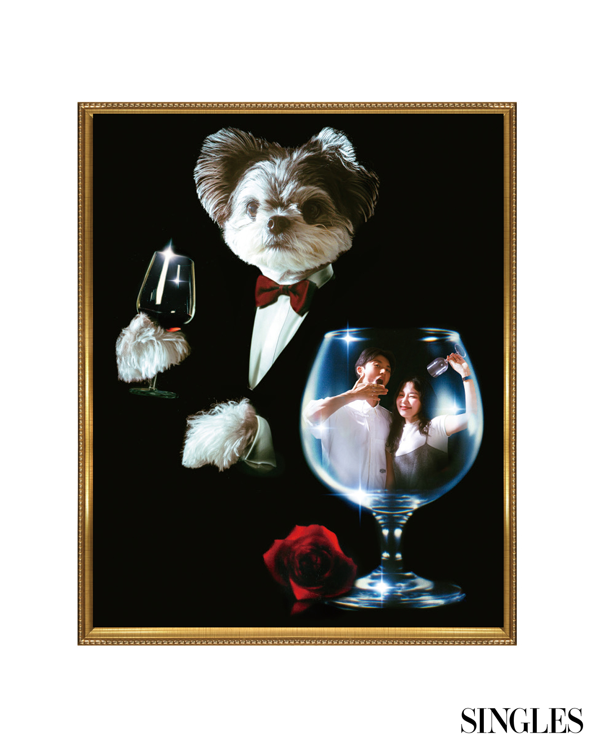 반려견과 유리잔에 담긴 가족. 이보라의 작업 사진