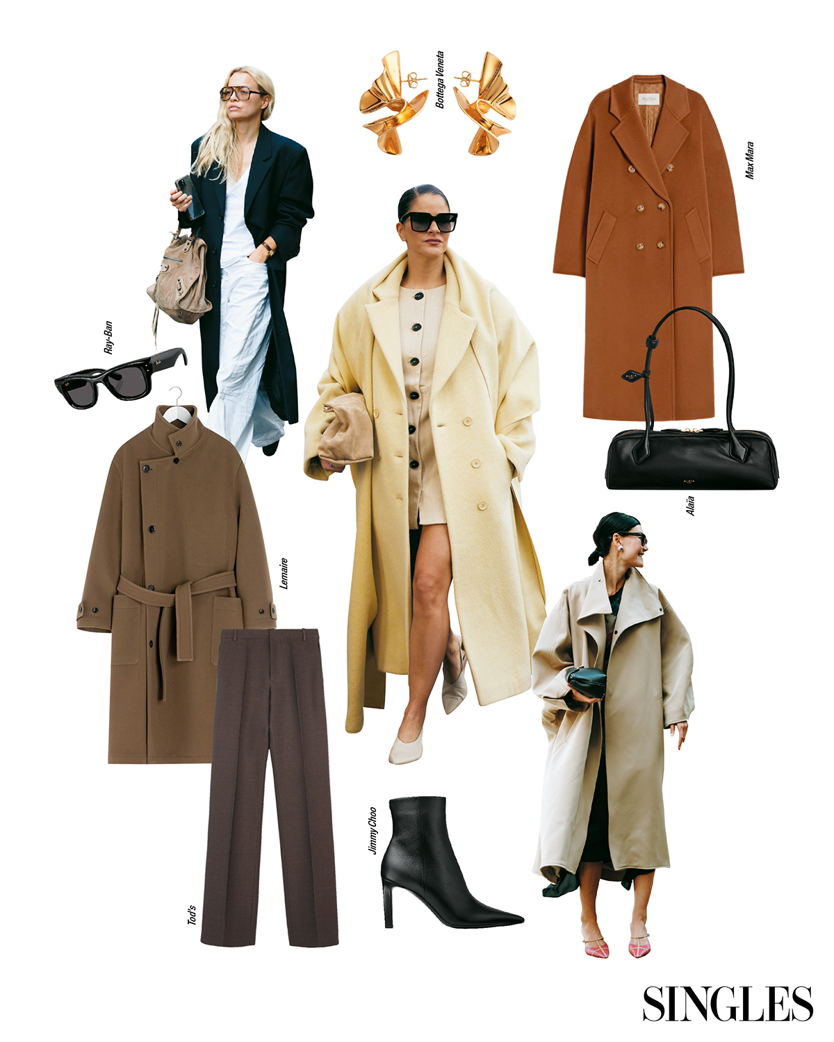 무채색 코트 스타일링 이미지