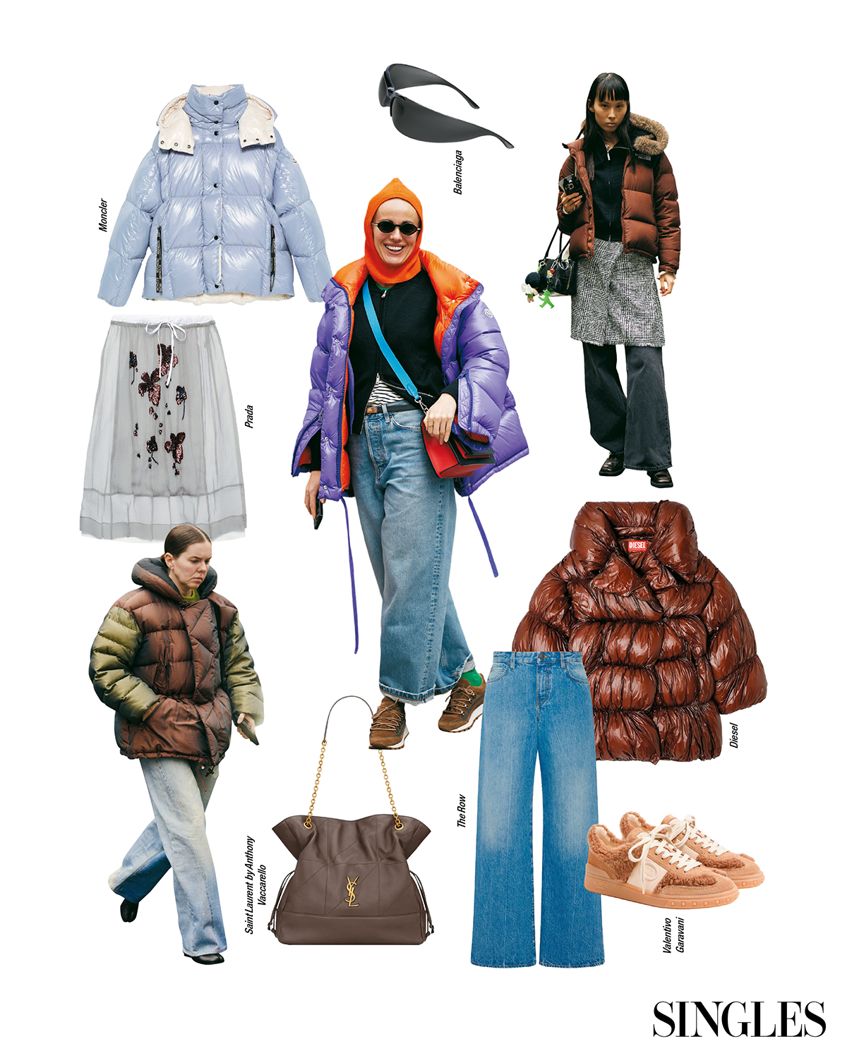 컬러풇 패딩 스타일링 이미지 