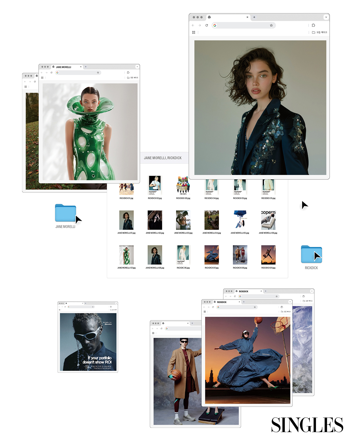 싱글즈 3월 호 ai 패션 모델 관련 이미지